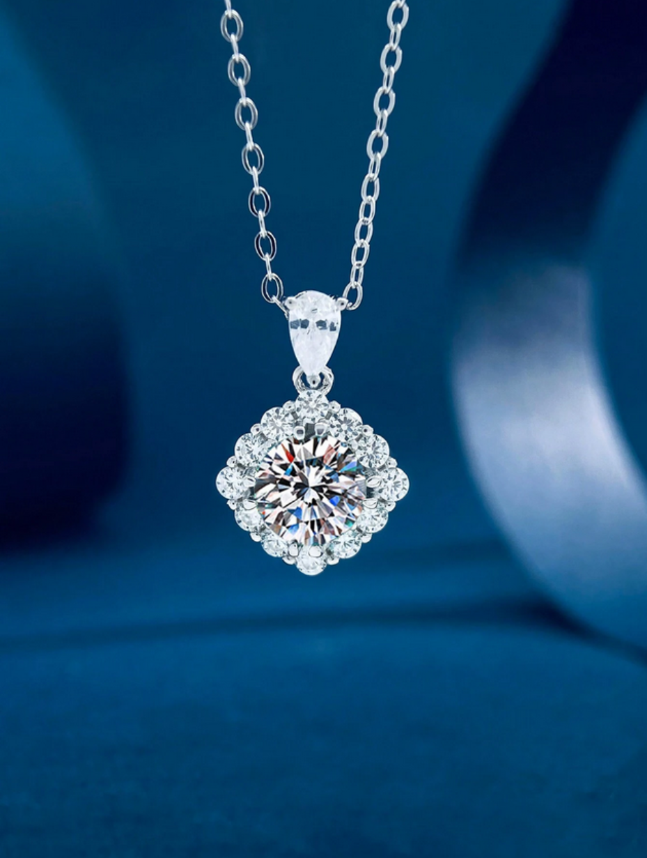 Elegant Moissanite Pendant Necklace | S925 Silver