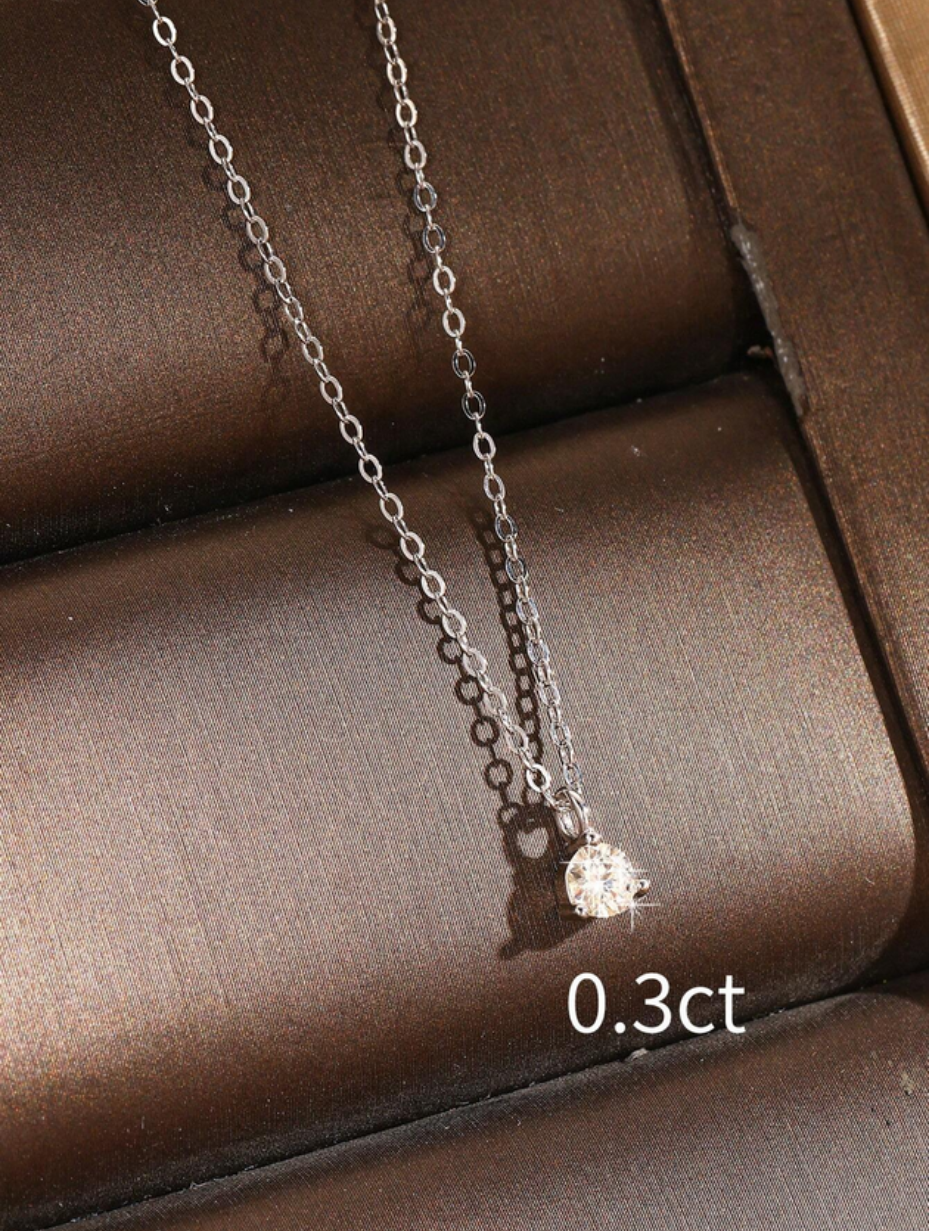 Classic Moissanite Pendant Necklace | S925 Silver