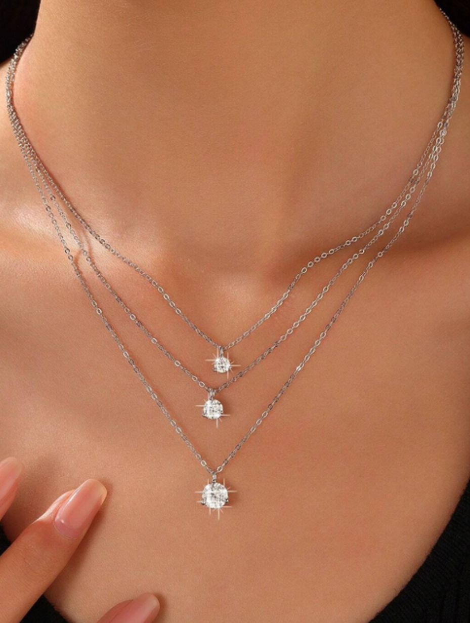 Classic Moissanite Pendant Necklace | S925 Silver