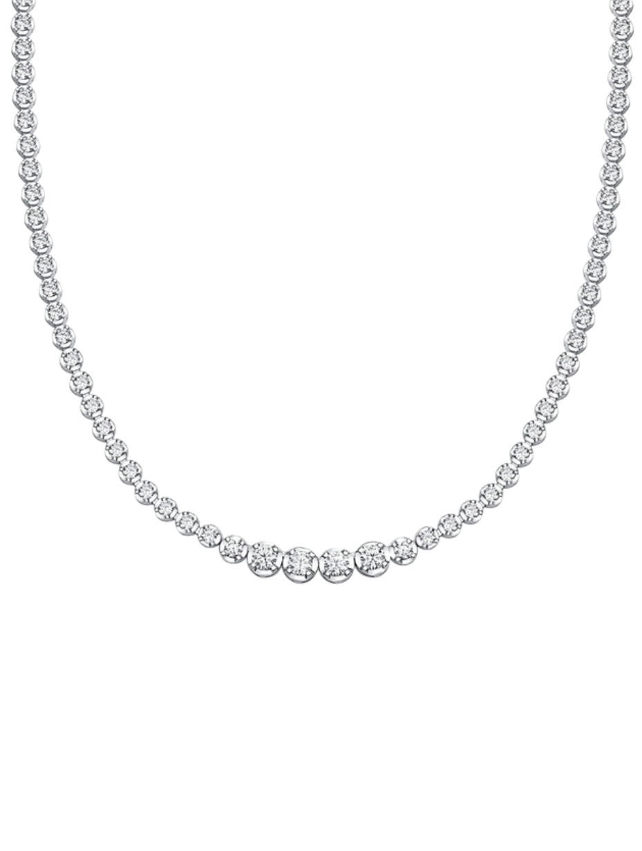 Morganite Tennis Necklace | S925 Silver