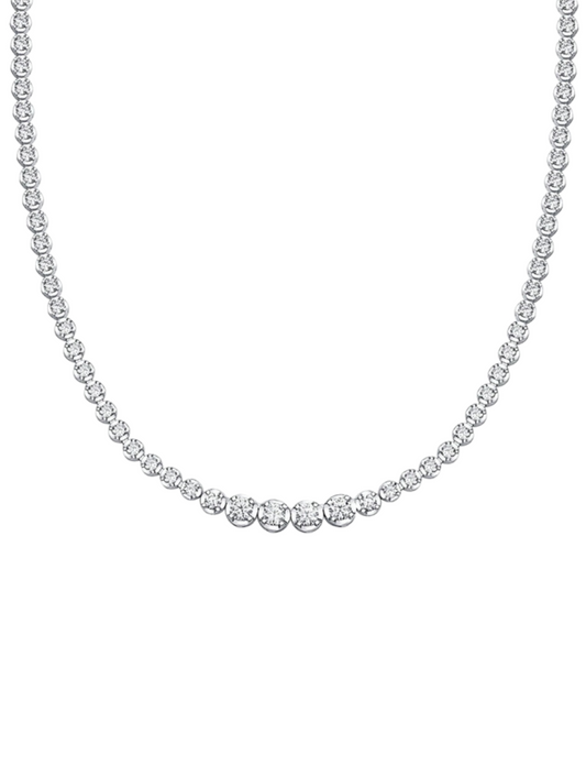 Morganite Tennis Necklace | S925 Silver