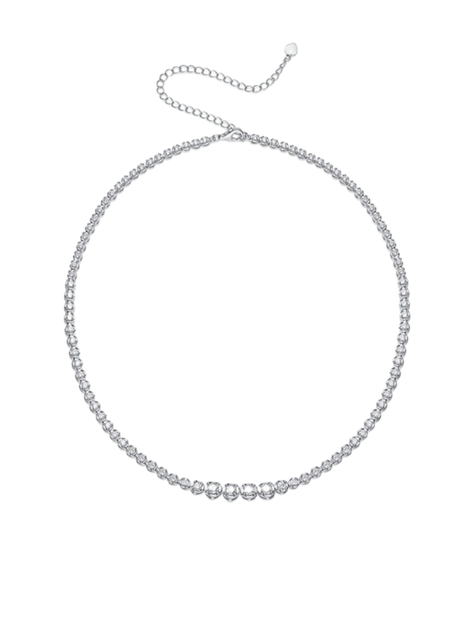 Morganite Tennis Necklace | S925 Silver