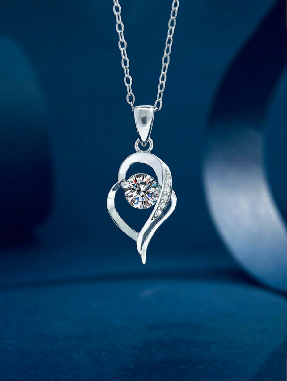 Moissanite Heart Pendant | S925 Silver