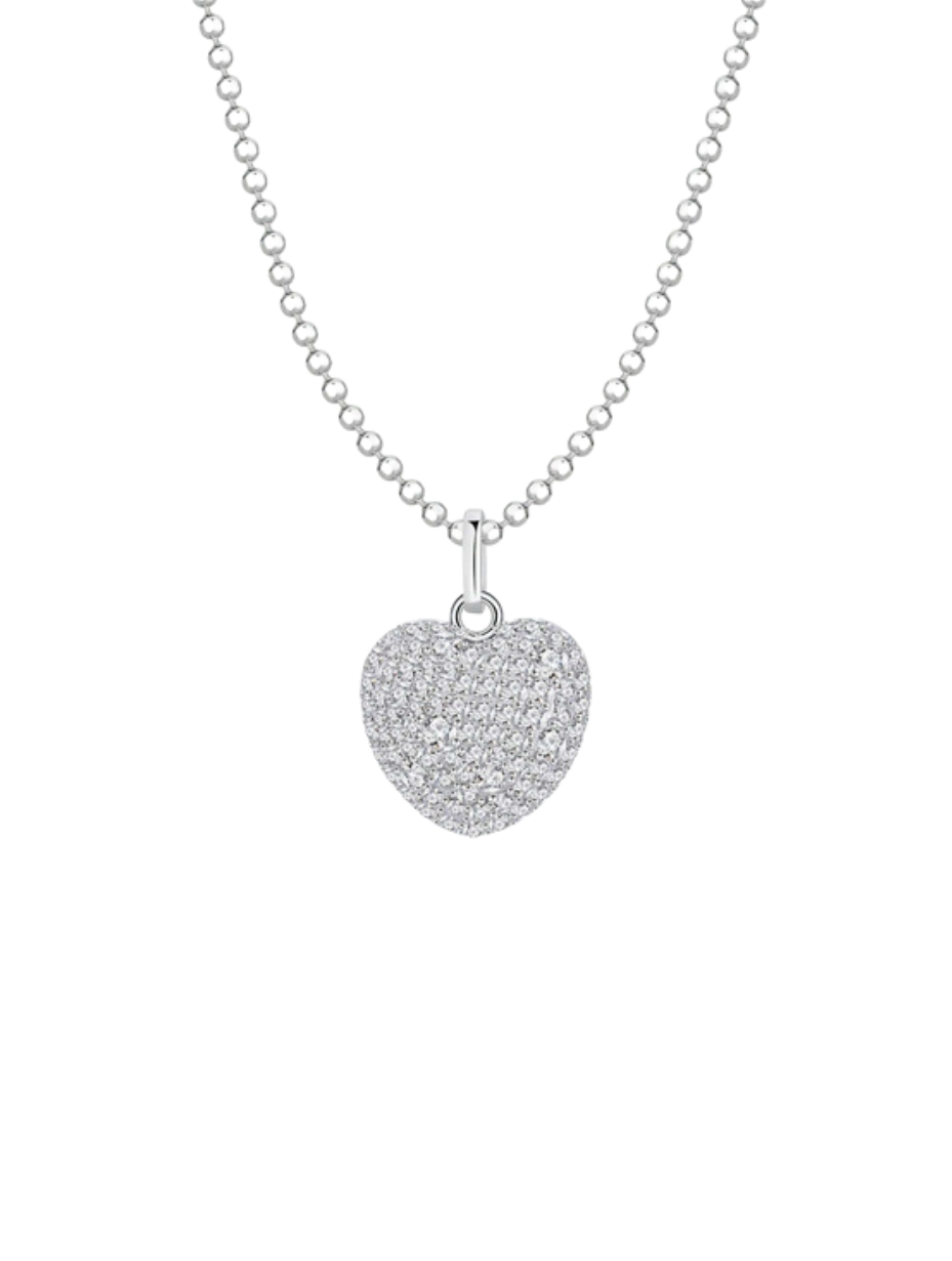 Luxury Heart Pendant Necklace | Sterling Silver Charm