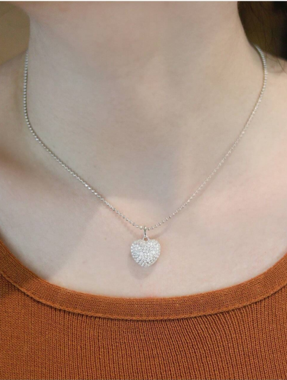 Luxury Heart Pendant Necklace | Sterling Silver Charm