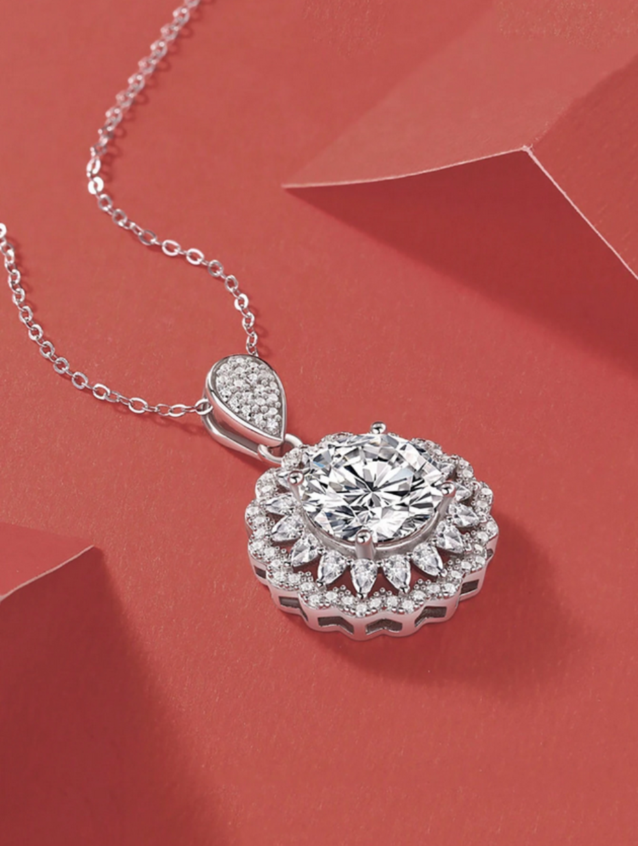 Luxurious Moissanite Necklace | 925 Silver Charm