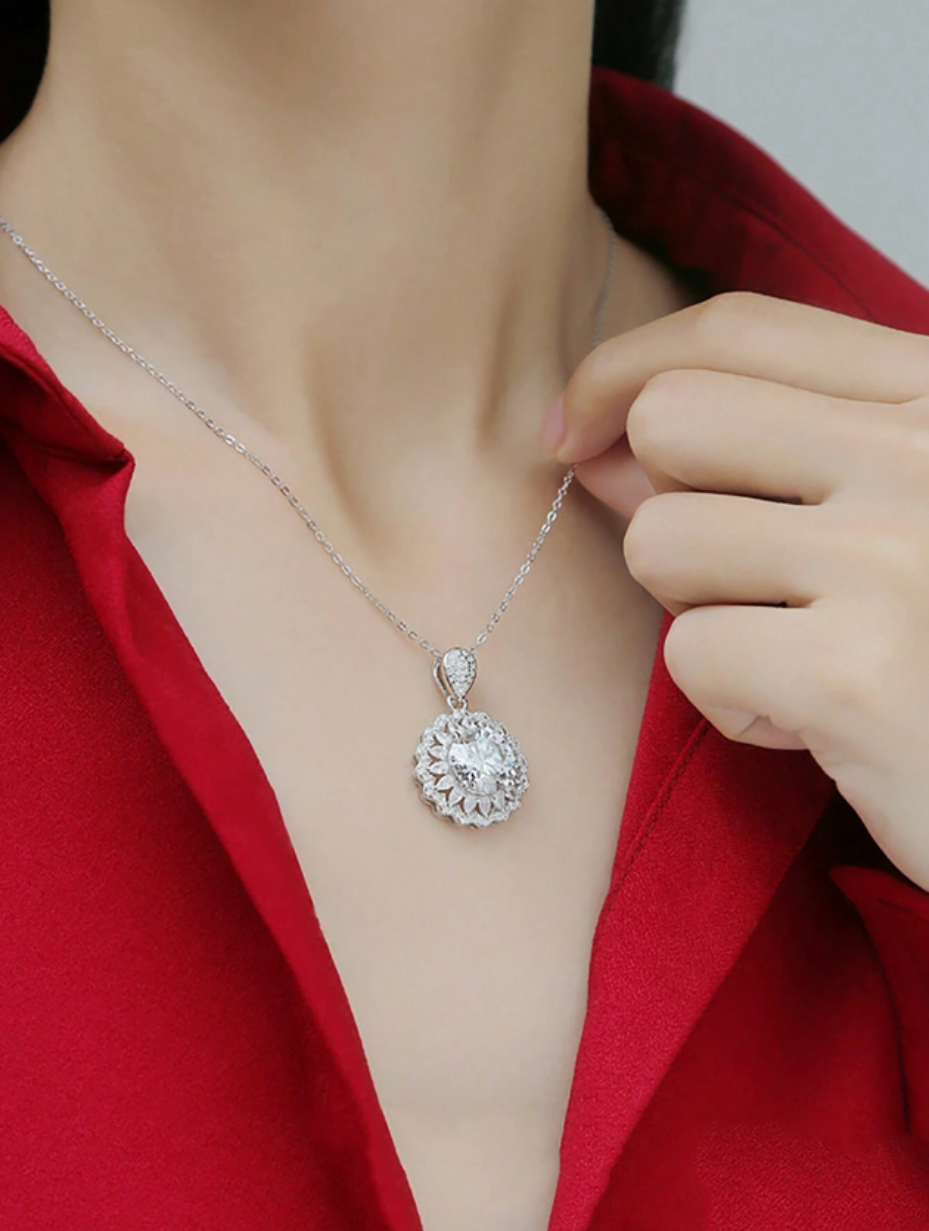 Luxurious Moissanite Necklace | 925 Silver Charm