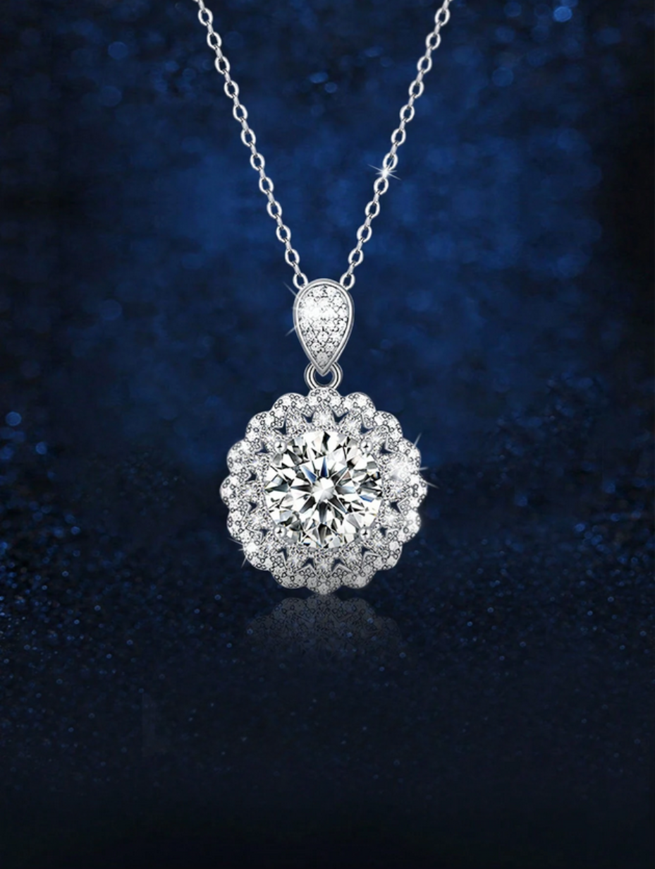 Luxurious Moissanite Necklace | 925 Silver Charm