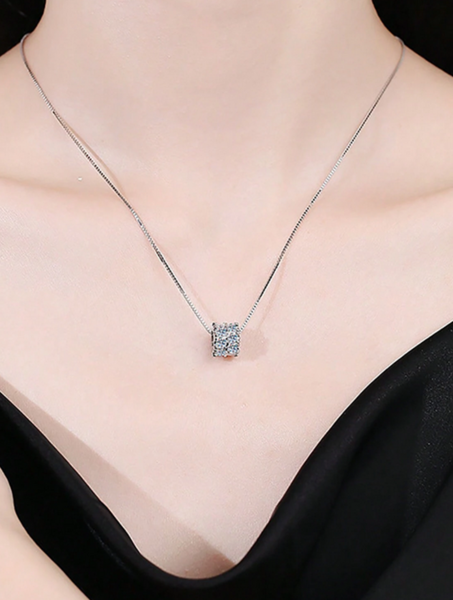 Heart-Shaped Moissanite Necklace | 925 Silver