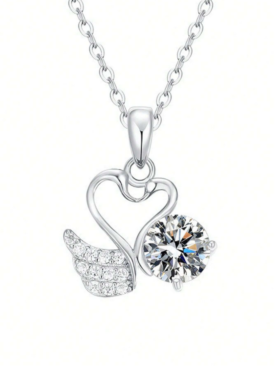 Exquisite Moissanite Swan Necklace | S925 Sterling Silver