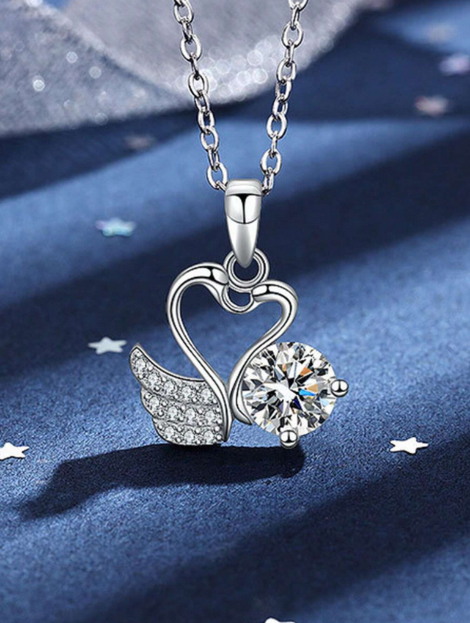 Exquisite Moissanite Swan Necklace | S925 Sterling Silver