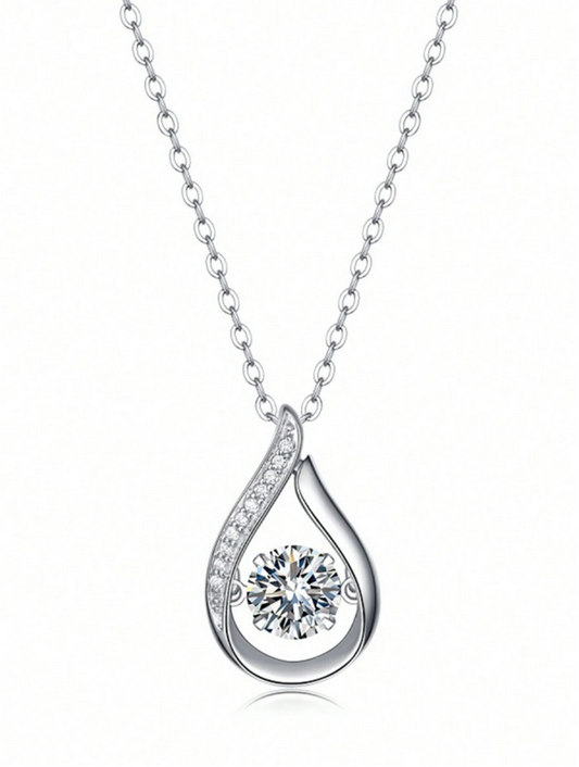 Moissanite Necklace 925 Sterling Silver | Elegant Pendant