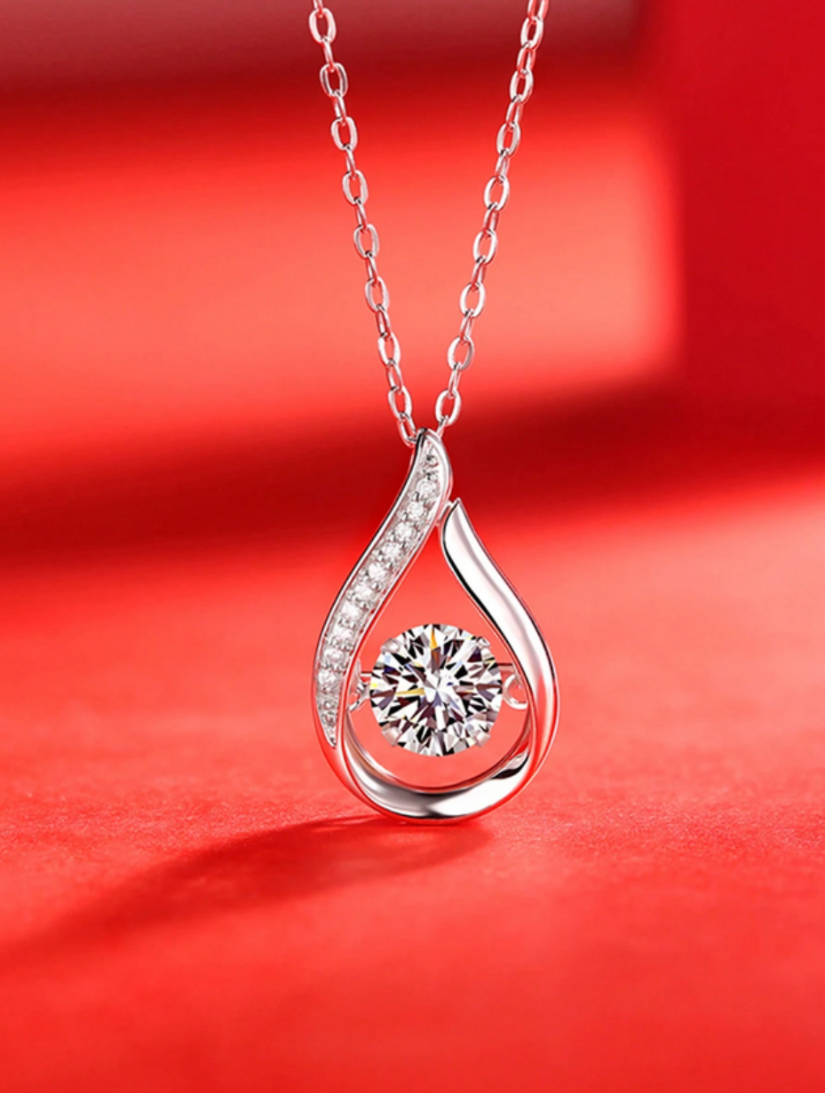 Moissanite Necklace 925 Sterling Silver | Elegant Pendant