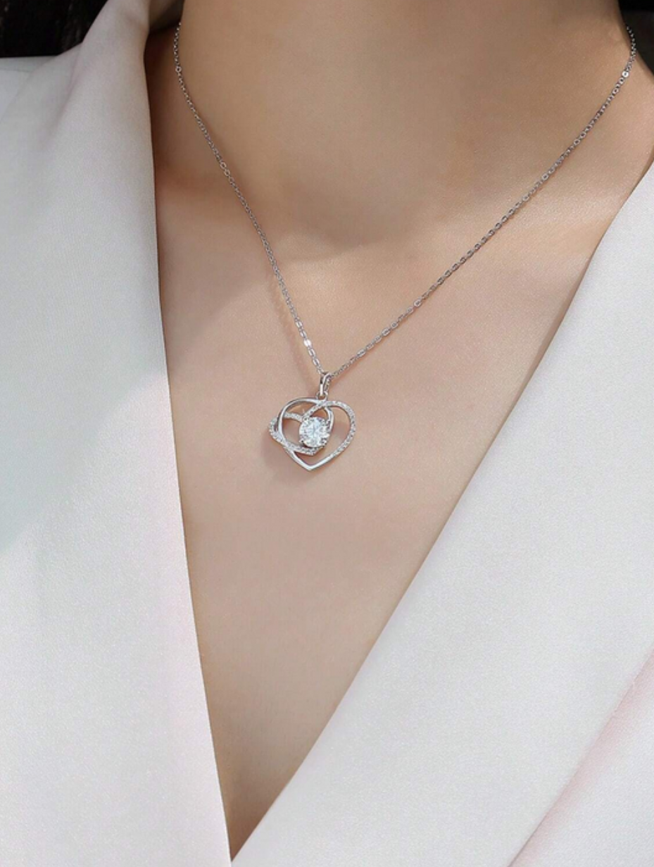 Moissanite Diamond Necklace 925 Sterling Silver | Elegant Pendant