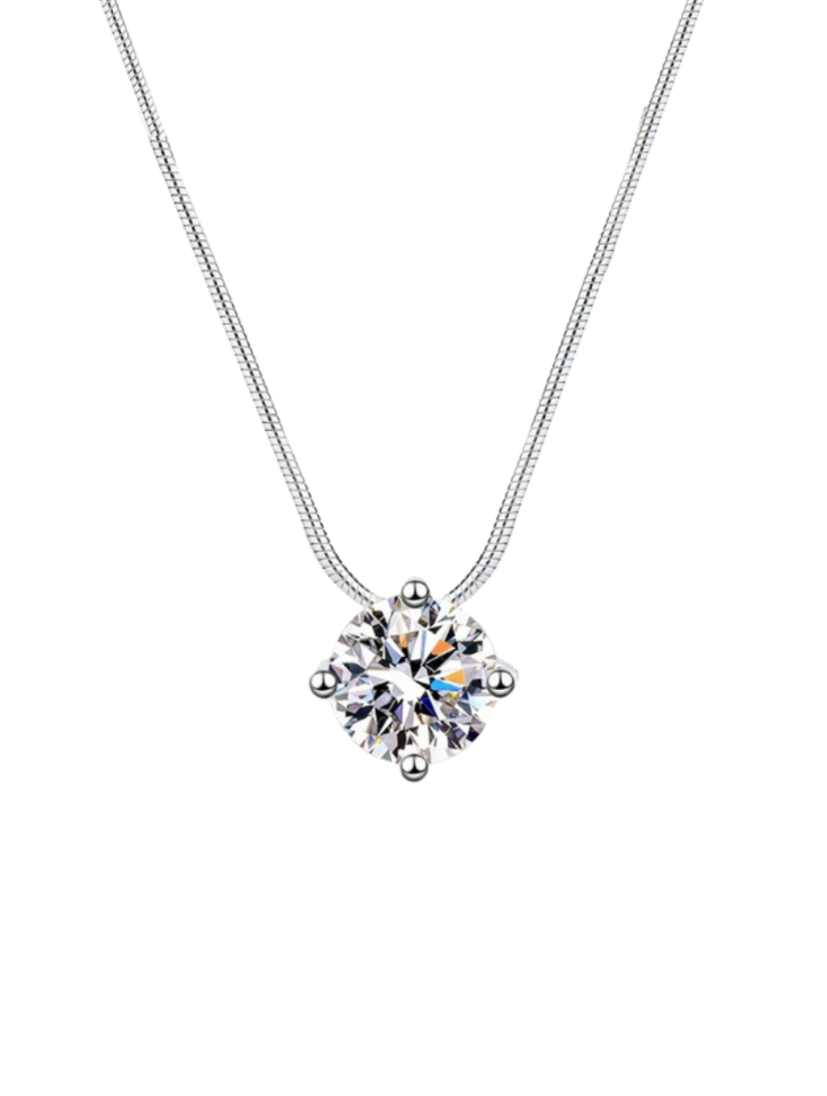 S925 Silver Moissanite Necklace | Fashionable Pendant