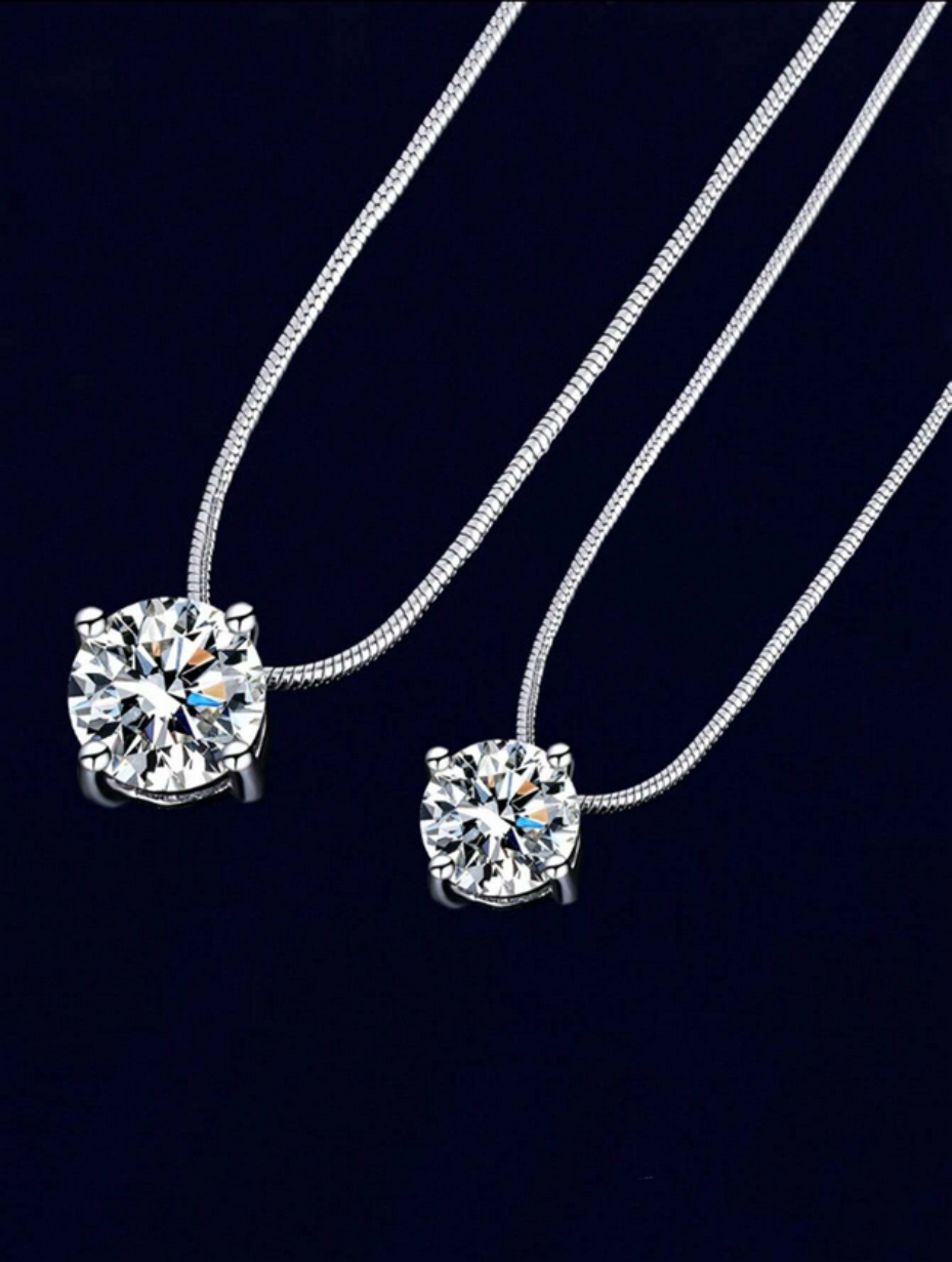 S925 Silver Moissanite Necklace | Fashionable Pendant