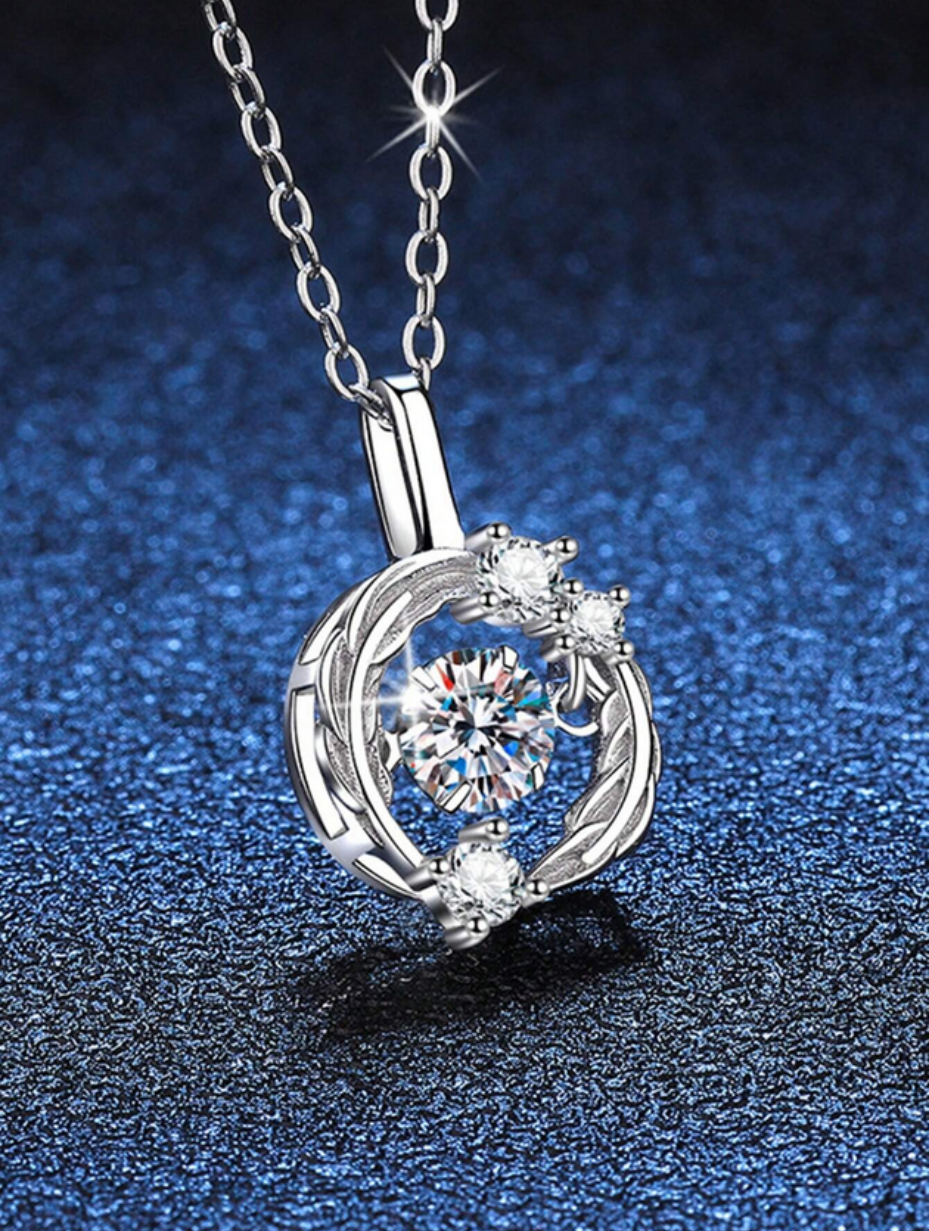 Elegant S925 Silver Moissanite Necklace | Heart-Shaped Pendant