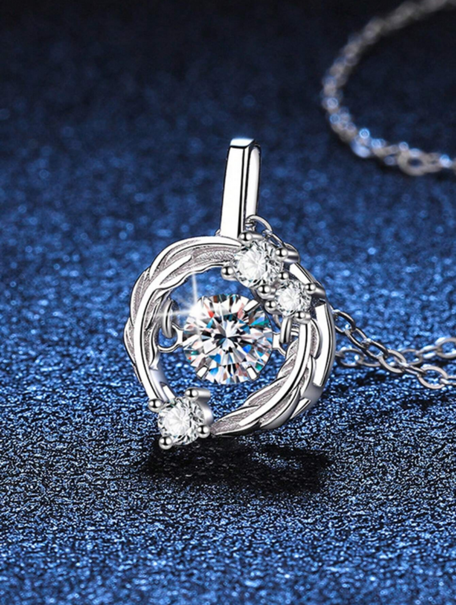 Elegant S925 Silver Moissanite Necklace | Heart-Shaped Pendant