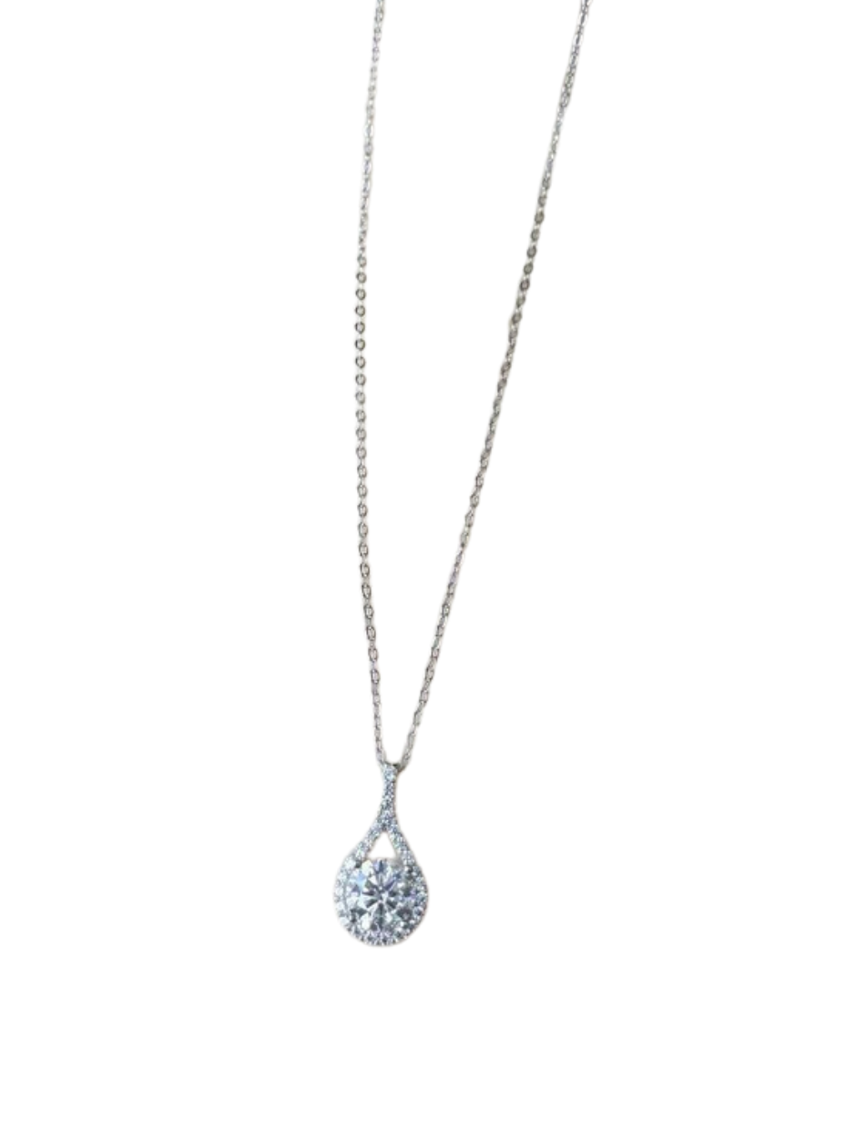 S925 Silver Moissanite Teardrop Necklace | Elegant Pendant