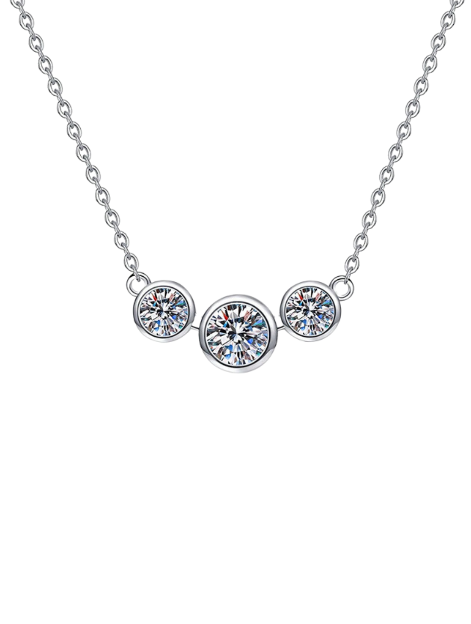 925 Silver Moissanite Necklace | Versatile