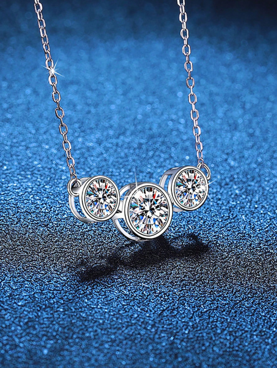 925 Silver Moissanite Necklace | Versatile