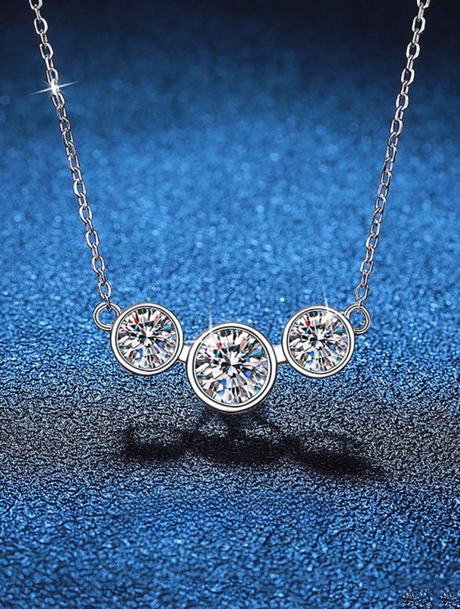 925 Silver Moissanite Necklace | Versatile