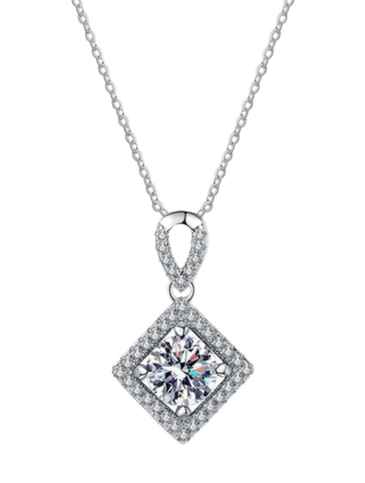 Silver Moissanite Necklace | Timeless Luxury