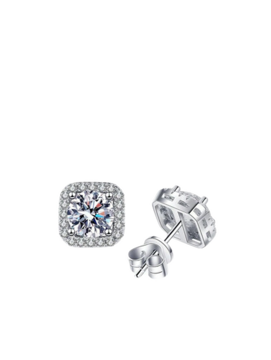 Silver Moissanite Earrings | Timeless Elegance