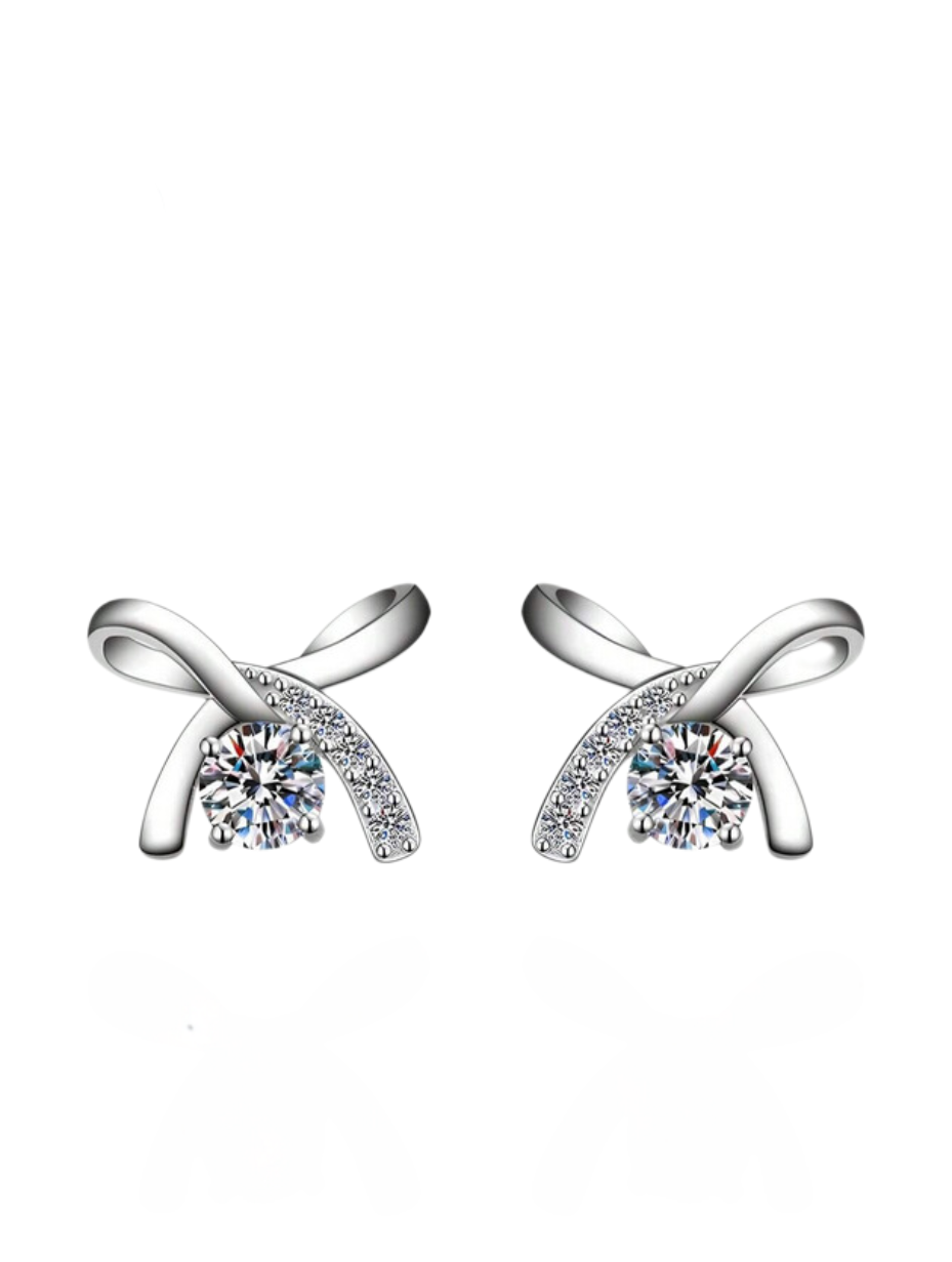 Silver Moissanite Butterfly Earrings | Elegant Luxury