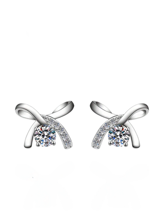 Silver Moissanite Butterfly Earrings | Elegant Luxury