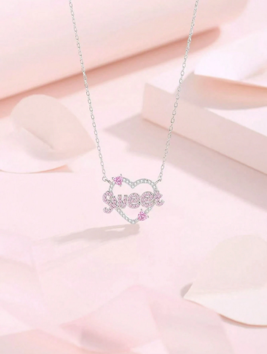 Pink Moissanite Necklace | Elegant Aesthetic