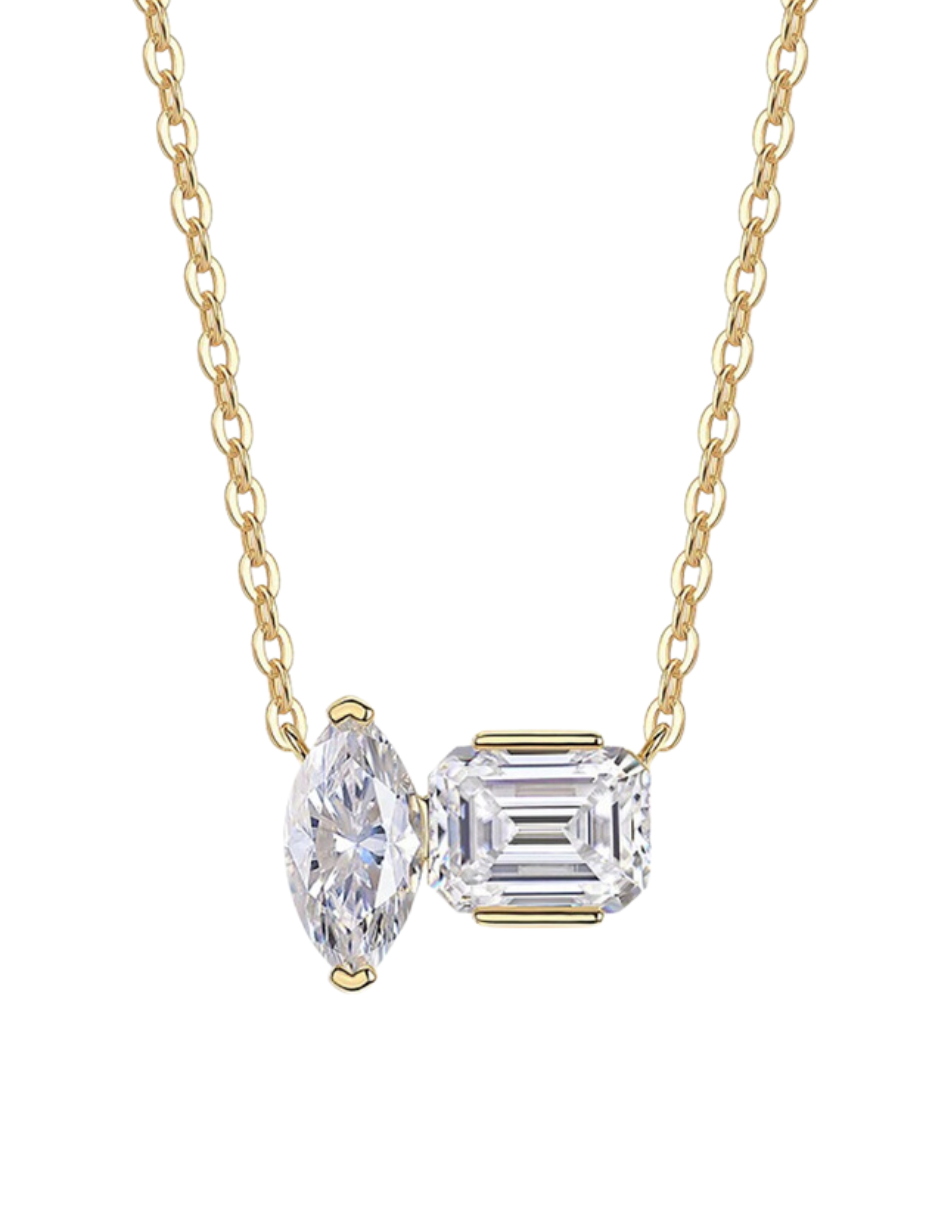 Octagonal Moissanite Necklace | S925 Silver Pendant