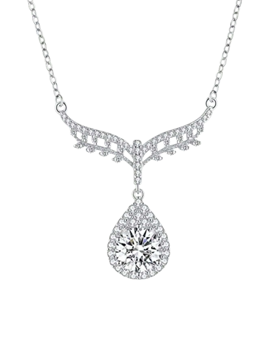 Moissanite Angel Wings Necklace | S925 Silver