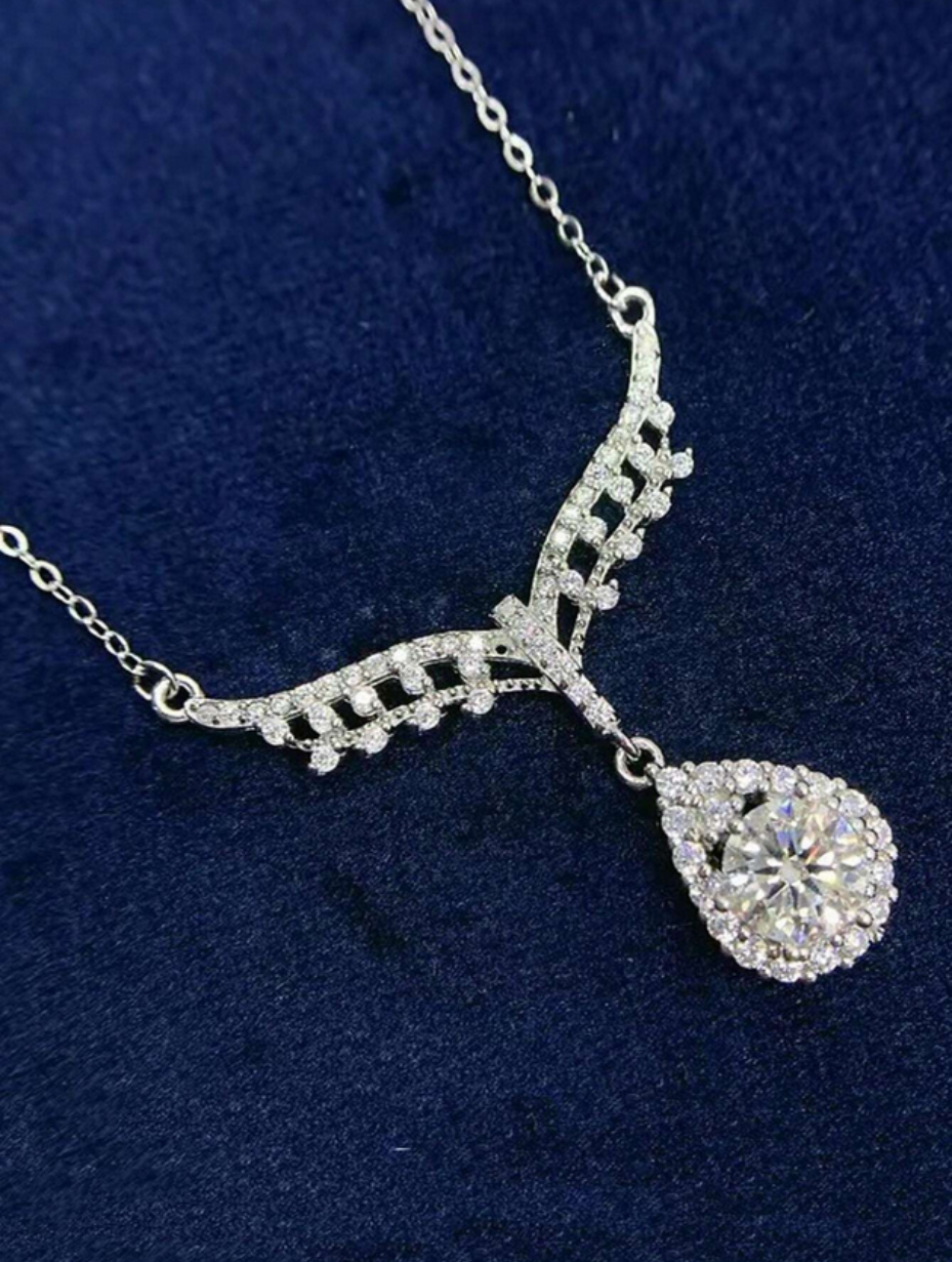 Moissanite Angel Wings Necklace | S925 Silver