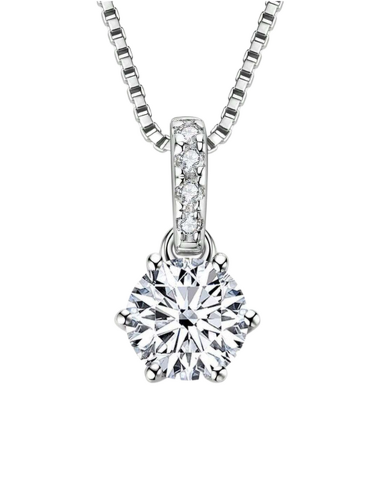 Elegant Moissanite Pendant Necklace | S925 Silver