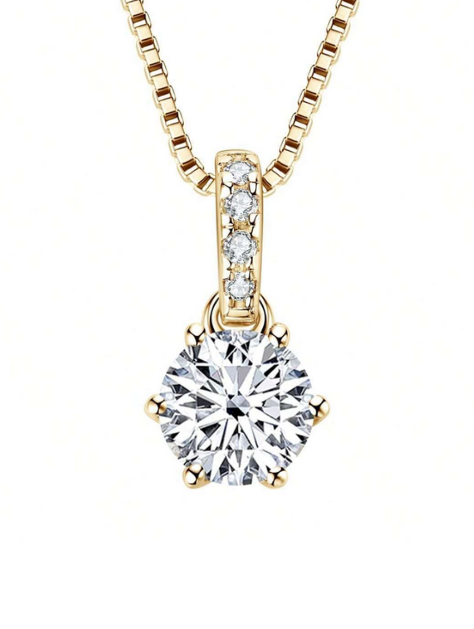 Elegant Moissanite Pendant Necklace | S925 Silver