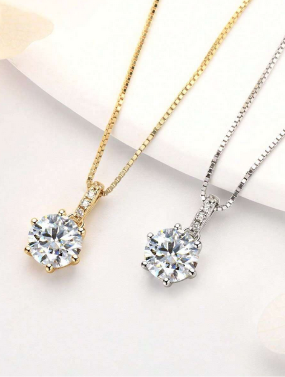 Elegant Moissanite Pendant Necklace | S925 Silver