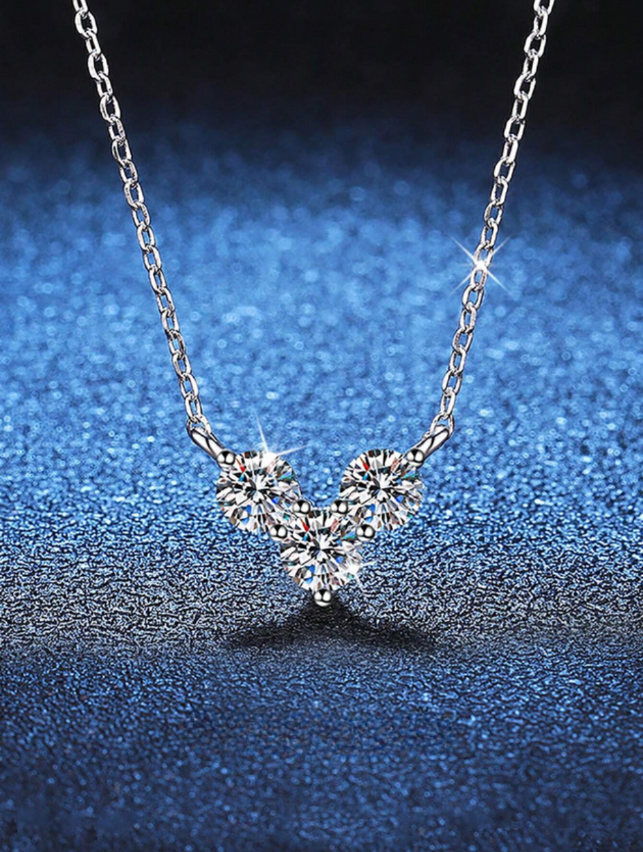 Sweet Fashionable Moissanite Necklace | 925 Silver