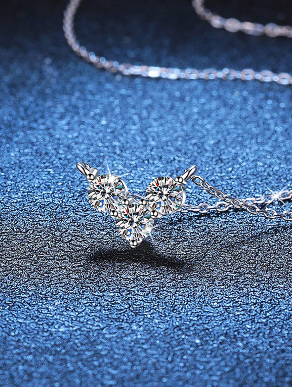 Sweet Fashionable Moissanite Necklace | 925 Silver