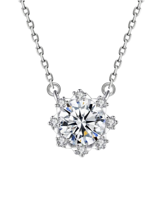 Moissanite Pair Necklace | S925 Sterling Silver Chain