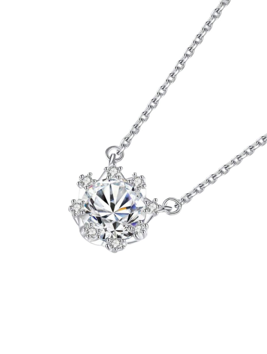 Moissanite Pair Necklace | S925 Sterling Silver Chain