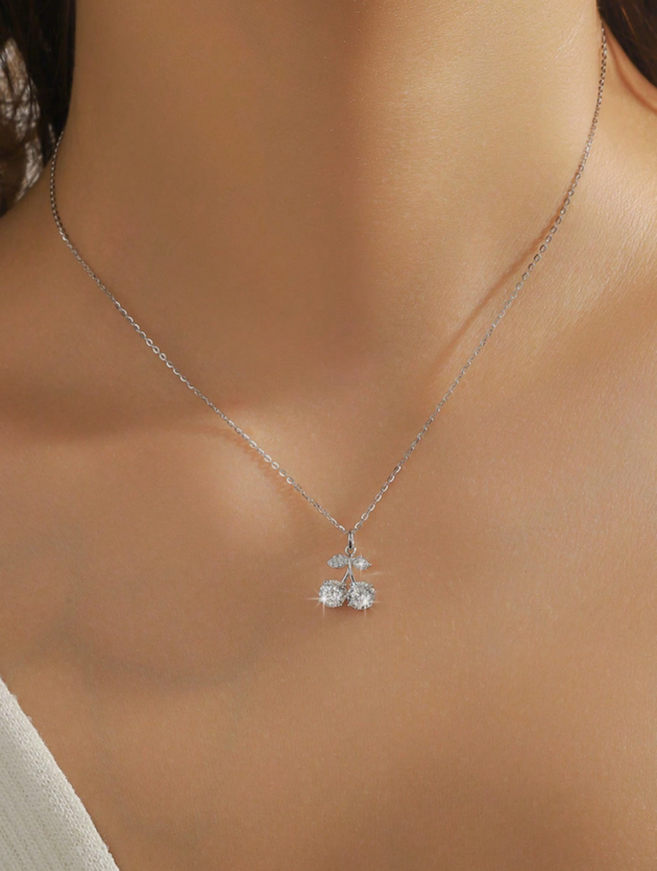 Moissanite Cherry Pendant Necklace | Lovely Fashionable