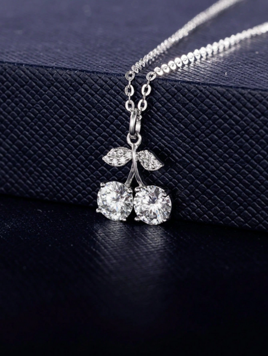 Moissanite Cherry Pendant Necklace | Lovely Fashionable