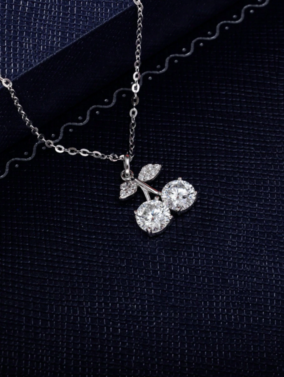 Moissanite Cherry Pendant Necklace | Lovely Fashionable