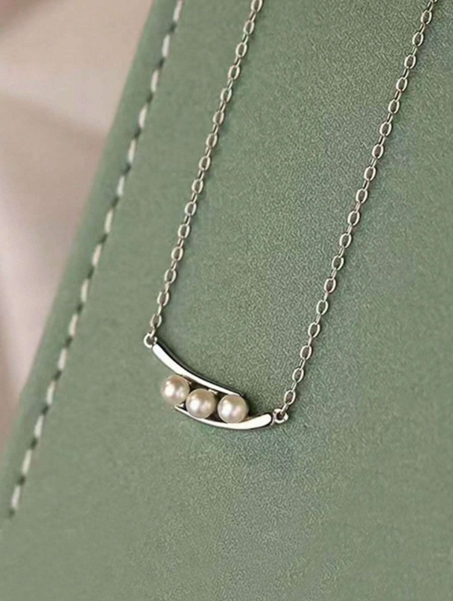 Stylish Pea Pearl Necklace | S925 Sterling Silver