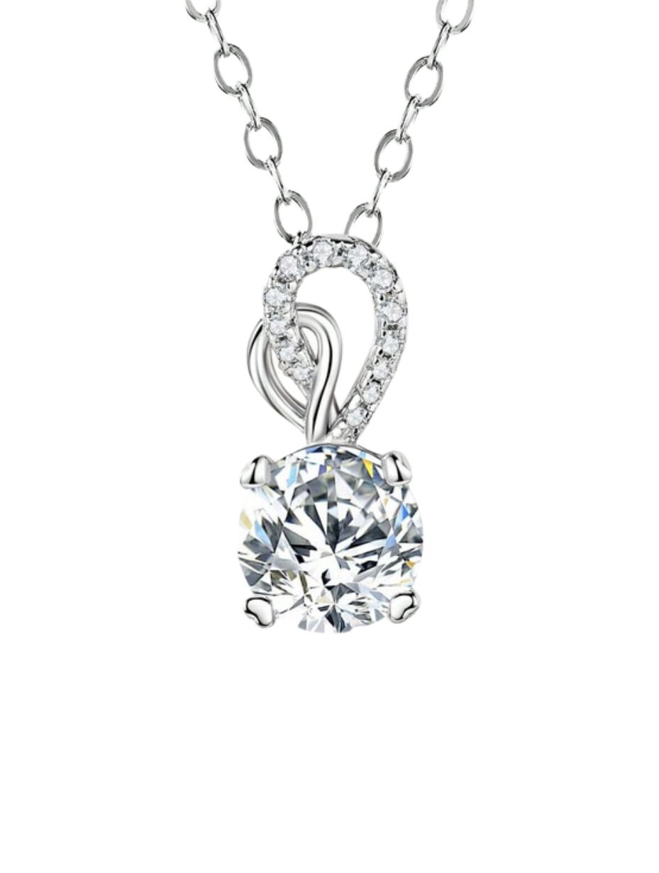 Round Moissanite Necklace | S925 Silver