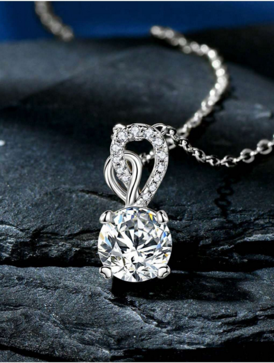 Round Moissanite Necklace | S925 Silver