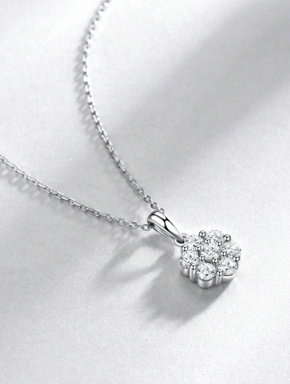 925 Sterling Silver Necklace | High-End Moissanite Jewelry