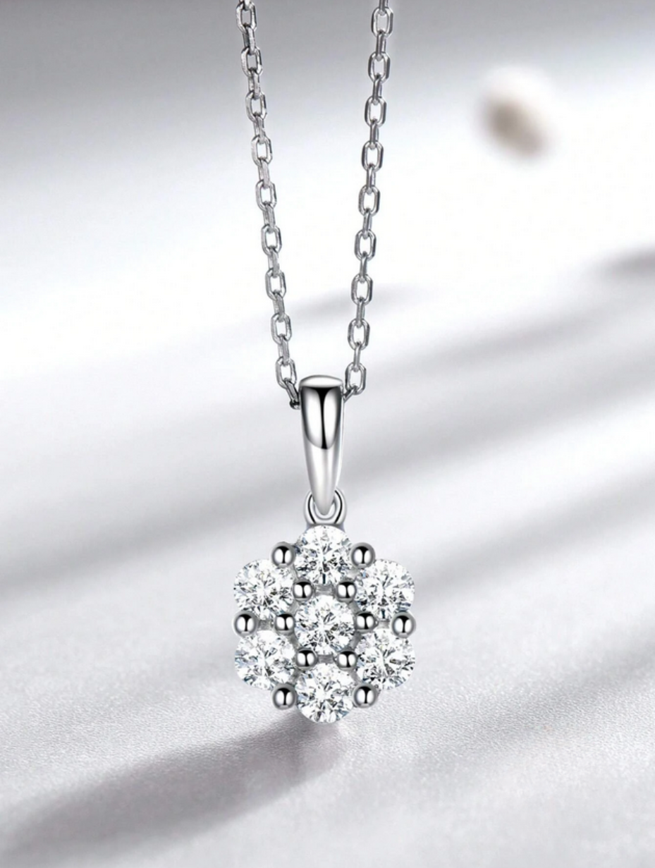 925 Sterling Silver Necklace | High-End Moissanite Jewelry