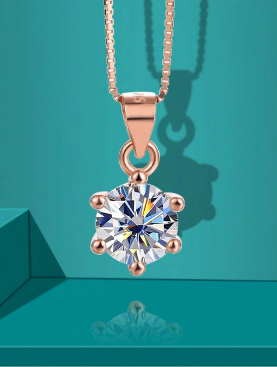 18K Gold Plated Necklace | VVS1 Moissanite Pendant